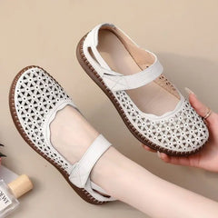 Thick Sole Leather Sandals for Women - Retro Casual Style