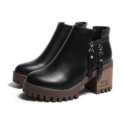 2020 Fall Winter Women's Chunky Heel Ankle Boots