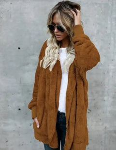 Faux Fur Coat, Warm Cotton Jacket, Furry Outerwear