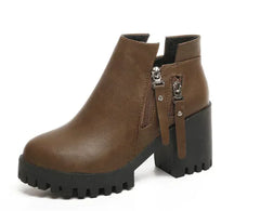 2020 Fall Winter Women's Chunky Heel Ankle Boots