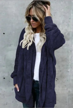 Faux Fur Coat, Warm Cotton Jacket, Furry Outerwear