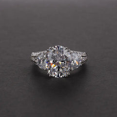 OEVAS Oval Cut 6.5 Carat 925 Silver Ring Gift