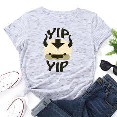 Cotton Loose Round Neck Short Sleeve T-Shirt for Women