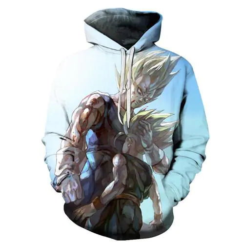 3D Anime Print Hoodie with Pocket for Men
