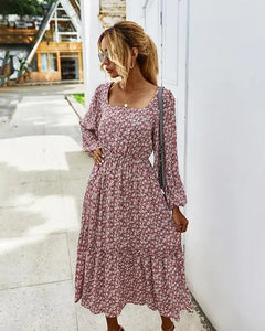 Elegant Long Sleeve Floral Dress for Women