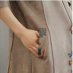 Fimina 2020 Fall Winter Suede Long Coat for Women