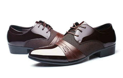 Men's Casual Leather Dress Shoes with Lace-up Design