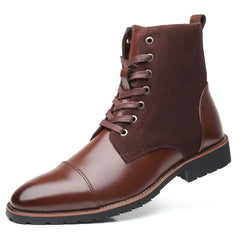 Men's Trendy Color-Block Pointed-Toe Warm Boots