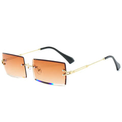 Frameless Sunglasses with Edge Cut Design