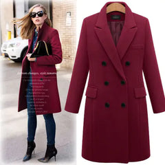 Mid-Length Wool Blend Trench Coat Outerwear