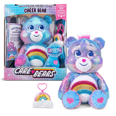 Care Bears Sequin Plush Cheer Bear Plushie for Ages 4+ Perfect Stuffed Animal Super Soft and Cuddly – Good for Girls and Boys Employees Collectors Great Valentines Day Gift for Kids