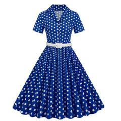 Polka Dot Short Sleeve Dress - New Arrival for Women