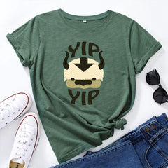 Cotton Loose Round Neck Short Sleeve T-Shirt for Women