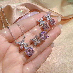 Fashion Jewelry Set with Square Zircon