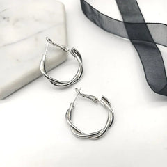 Minimalist Knotted Silver Earrings for Women