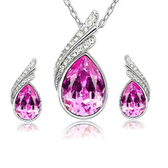 Crystal Earring and Necklace Jewelry Set