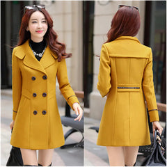 Women's Long Thin Woolen Coat in Spring Style