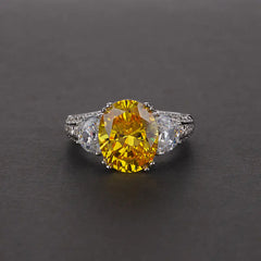 OEVAS Oval Cut 6.5 Carat 925 Silver Ring Gift
