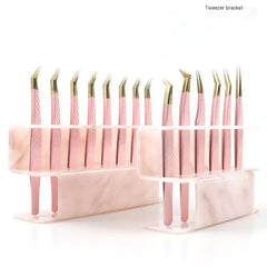 Acrylic Pink Marble Eyelash Tweezer Storage Rack
