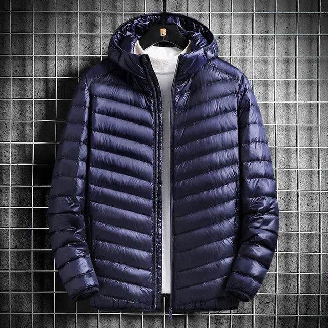 Men's Warm Lightweight White Duck Down Jacket
