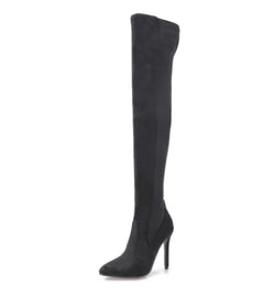 Knee-High Stiletto Long Boots with Patchwork Design