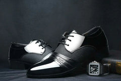 Men's Casual Leather Dress Shoes with Lace-up Design