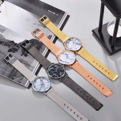 Women's Gold and Rose Gold Quartz Watch with Alloy Band