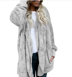 Faux Fur Coat, Warm Cotton Jacket, Furry Outerwear