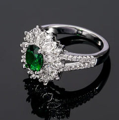 Green Zircon Decorative Ring Jewelry