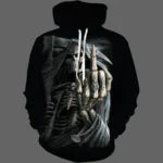 2019 Men's Hoodie with 3D Skull Print and Hood