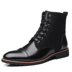 Men's Trendy Color-Block Pointed-Toe Warm Boots