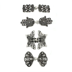 Vintage Rhinestone Sweater Shawl with Butterfly Brooch