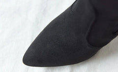 Knee-High Stiletto Long Boots with Patchwork Design