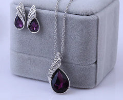 Crystal Earring and Necklace Jewelry Set