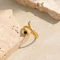 Gold Plated Stainless Steel Snake Ring