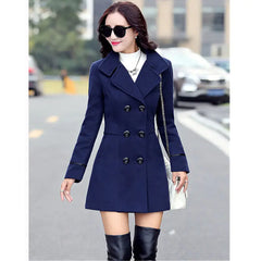 Women's Long Thin Woolen Coat in Spring Style