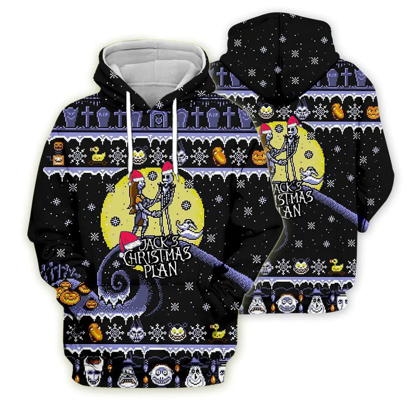 Jack and Sally Digital Print Hooded Sweatshirt
