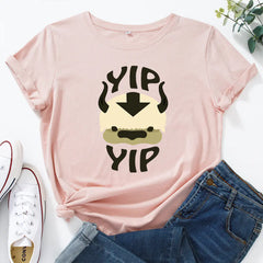 Cotton Loose Round Neck Short Sleeve T-Shirt for Women