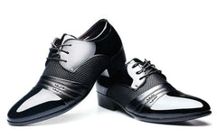 Men's Casual Leather Dress Shoes with Lace-up Design