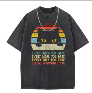 Watching You Cat T-Shirt - Vintage American Style