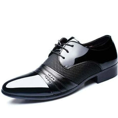 Men's Casual Leather Dress Shoes with Lace-up Design