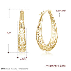 S925 Silver Hollow Earrings Jewelry