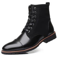 Men's Trendy Color-Block Pointed-Toe Warm Boots