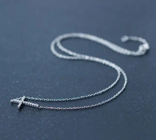 S925 Sterling Silver Cross Necklace for Women