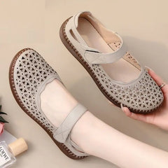 Thick Sole Leather Sandals for Women - Retro Casual Style
