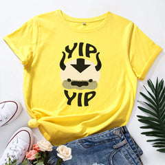 Cotton Loose Round Neck Short Sleeve T-Shirt for Women
