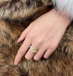OEVAS Oval Cut 6.5 Carat 925 Silver Ring Gift