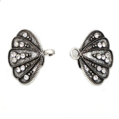Vintage Rhinestone Sweater Shawl with Butterfly Brooch