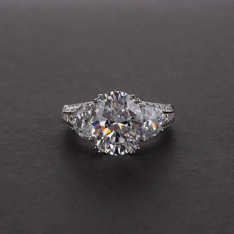 OEVAS Oval Cut 6.5 Carat 925 Silver Ring Gift