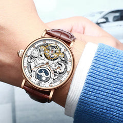 Swiss Mechanical Watch, Waterproof Dual Time, Men's Watch